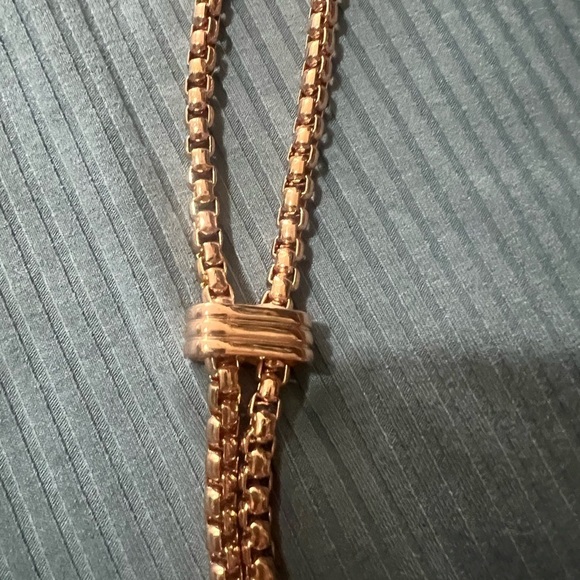 White House Black Market Rose Gold Lariat Necklace - Picture 4 of 7